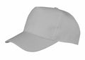 Introducing the RC84X from Result Headwear: a sleek, gray baseball cap featuring a six-panel design and curved brim. It is enhanced by a top button and detailed stitching on the brim.