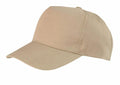 The RC84X baseball cap from Result Headwear is shown against a plain white background. The beige cap features a curved brim and breathable eyelets on top for ventilation, and it has a blank design without any logos or text.