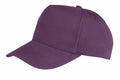 The RC84X baseball cap by Result Headwear features a purple color, curved brim, and structured crown, set against a white background.