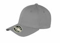 RC85X from Result Headwear, a gray baseball cap with a sticker on the bill, displayed on a white background.