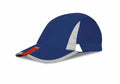 The RC86X by Result Headwear is a blue baseball cap featuring a curved grey brim, grey side accents, and a small red tag on the brim.