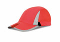 A Result Headwear RC86X cap featuring a red color with gray reflective accents on the sides and brim.