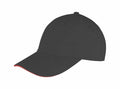 The RC91X by Result Headwear is a black baseball cap featuring a red accent along the edge of the brim.