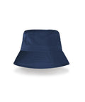 A navy blue Hats bucket hat with visible stitching on the brim and crown, displayed against a plain white background.
