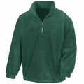 A Result RE33A fleece pullover in green with a half-zip design and elastic cuffs.