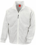 The Result RE36A fleece jacket comes in light gray and features a full front zipper, a high collar, and two side pockets.
