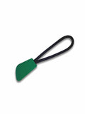 A RE93X shoehorn by Result, featuring a green plastic body and a looped black cord handle, showcased against a plain white background.
