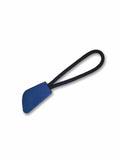A Result RE93X zipper pull featuring a blue tab with a looped black cord, set against a white background.