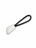 A RE93X handlebar strap from the brand Result, featuring a white silicone design with a loop crafted from black cord, suitable for bikes or scooters.