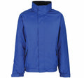 Featured against a white backdrop, the RG045 by Regatta Professional is a blue jacket equipped with a high collar and front zipper. It boasts long sleeves and convenient side pockets.