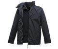 The RG059 from Regatta Classics, a black jacket featuring a high collar and front zipper, is showcased against a white background.