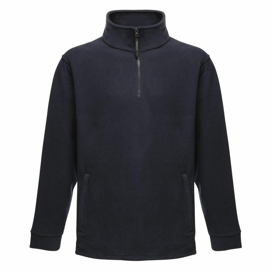 RG120, a black quarter-zip pullover from Regatta Professional, features long sleeves and two side pockets, displayed against a white background.
