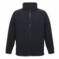 Introducing the RG122 by Regatta Professional: a sleek black, long-sleeve fleece jacket featuring a full zip closure and a high collar. It boasts two front pockets and is highlighted against a simple white background.