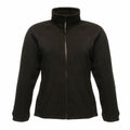 RG123 by Regatta Professional, a black zip-up fleece jacket featuring a high collar and long sleeves, shown on a white background.