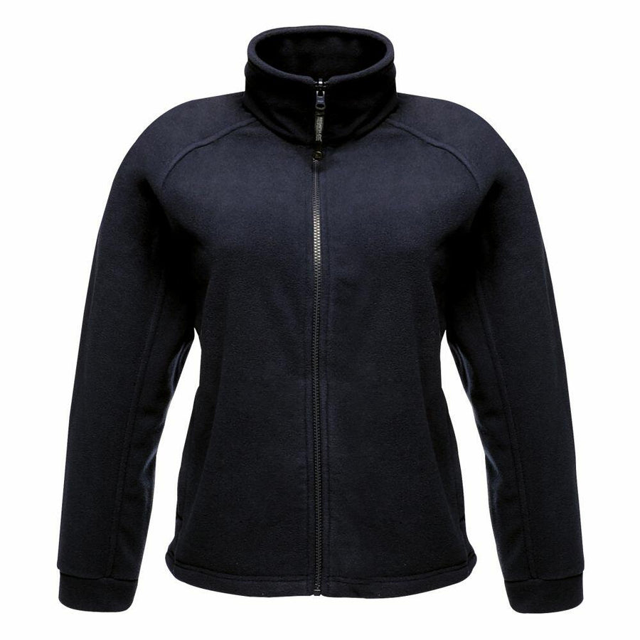Regatta Professional's RG123 jacket, a black zip-up fleece featuring a high collar, viewed from the front.
