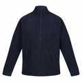 A Regatta Professional RG128 navy blue zip-up jacket featuring a stand collar and two side pockets, presented against a white background.