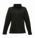 Regatta Professional's RG140 is a black fleece jacket featuring a high collar and a full-length front zipper, displayed on a plain white background.