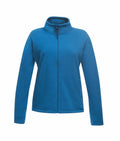 Product RG140 by Regatta Professional: A blue zip-up fleece jacket featuring a high collar and long sleeves, displayed on a plain white background.