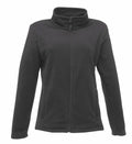 Introducing the RG140 by Regatta Professional: a black, long-sleeve fleece jacket featuring a front zipper and high collar. It includes two side pockets and offers a simple, casual design that's perfect for cool weather.