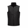 Regatta Professional's RG154 is a black sleeveless jacket featuring a high collar, front zipper closure, and three pockets.