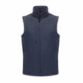Regatta Professional's RG154 is a navy blue sleeveless vest featuring a front zipper and two side pockets, displayed against a white background.