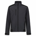 Introducing the RG158 by Regatta Hardwear: a stylish black zip-up jacket featuring a high collar, three zippered pockets, and subtle piping on the shoulders.