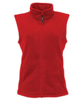 Regatta Professional's RG186 fleece vest in red features a full-zip front and stand-up collar.