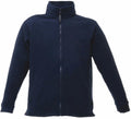 The product is the RG188, a dark blue zip-up fleece jacket by Regatta Professional, featuring a high collar and long sleeves, showcased against a plain white background.
