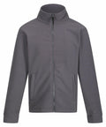 A gray Regatta RG188 zip-up jacket with a high collar and two pockets at the front.