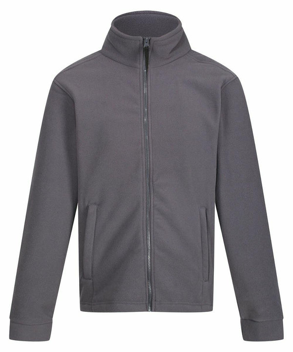 A gray Regatta RG188 zip-up jacket with a high collar and two pockets at the front.