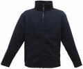 Regatta Professional RG189 black zip-up fleece jacket, featuring a high collar and long sleeves, displayed against a white background.