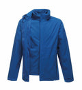 Regatta Professional RG191 zip-up jacket in blue, featuring a high collar and displayed with its left side slightly open.
