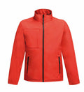 Regatta Professional RG194 jacket in red, featuring a high collar, zip-up front, and two zippered pockets.