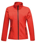 Introducing the RG195 jacket from Regatta Professional, featuring a high collar, a zip-up design, and convenient zippered pockets in vibrant red.