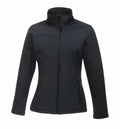 Regatta Professional's RG195 black zip-up jacket features a high collar and front pockets.