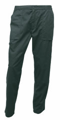 Regatta Professional's RG232 features dark green cargo pants with a front button and side pockets.