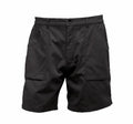 RG234 by Regatta Professional are black cargo shorts featuring multiple pockets and a button closure.