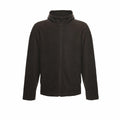 Regatta Junior's RG248 is a black fleece jacket featuring a high collar and front zipper.