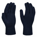 A pair of RG277 dark knitted gloves from Regatta Professional, featuring ribbed cuffs and displayed against a white background.