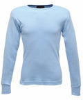 Light blue long-sleeved crew neck shirt, RG289 by Regatta, displayed front-facing on a plain white background.