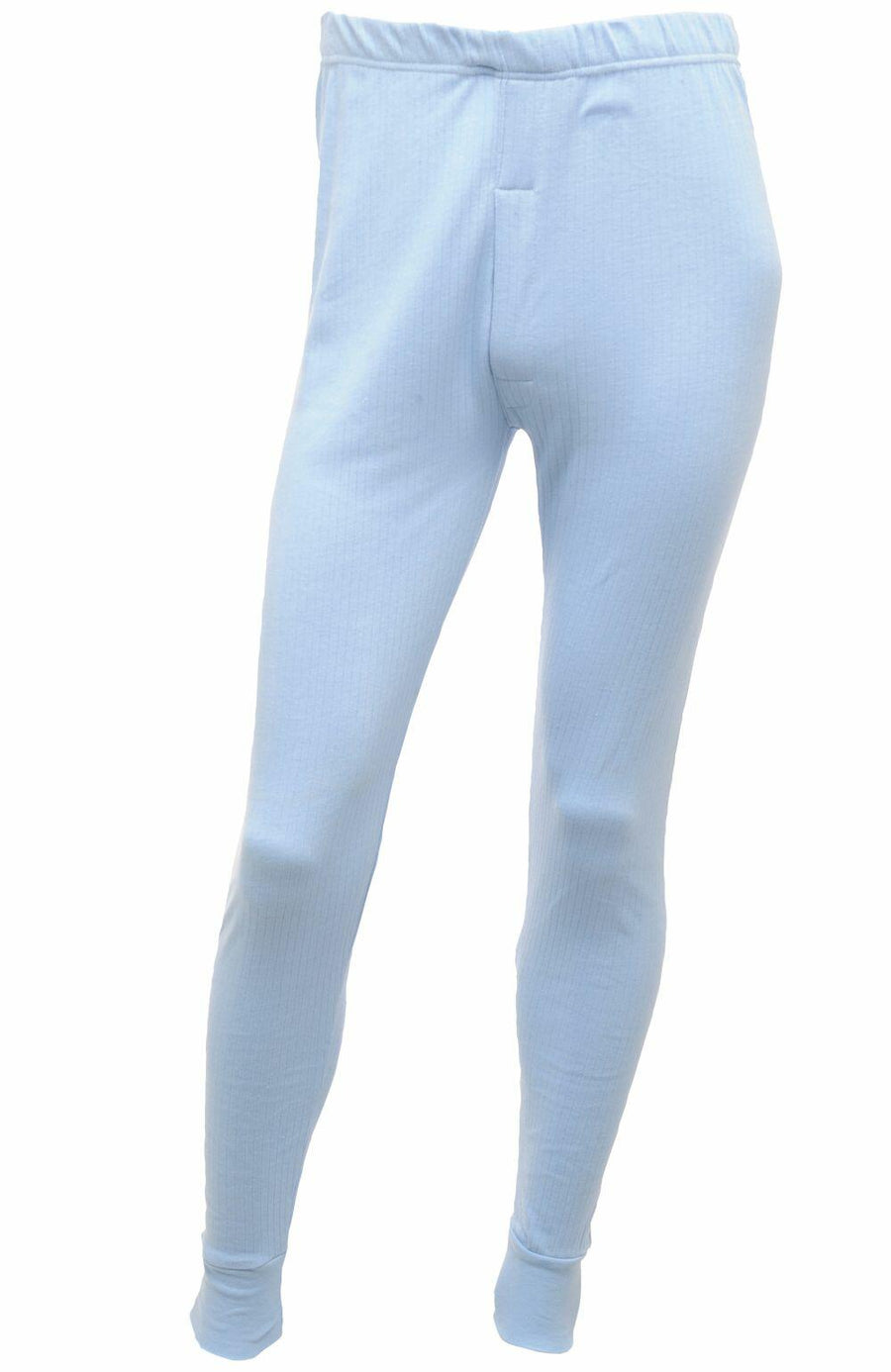 Introducing the RG290 by Regatta Professional: light blue thermal leggings featuring an elastic waistband and tapered legs.