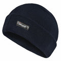 A navy blue Regatta Professional beanie, model RG294, featuring a Thinsulate insulation label on the front.