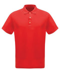 RG300 by Regatta Professional, a red polo shirt featuring a collar and buttoned placket, displayed against a white background.