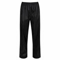 RG315 rain pants by Regatta Professional feature an elastic waistband and a straight leg design in black.