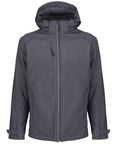The RG320 jacket from Regatta Professional, featuring a gray color, a front zipper, and a chest pocket, is displayed against a plain background.