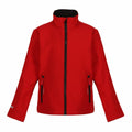 Regatta Junior's RG332 is a red zip-up jacket featuring a high collar and two front pockets.