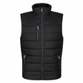 The RG340 from Regatta Professional is a black puffer vest featuring a high collar and multiple zippered pockets.