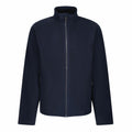 The RG360 by Regatta Honestly Made is a navy blue fleece jacket featuring a full front zipper and long sleeves, showcased against a plain white background.