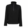 Regatta Honestly Made's RG362 black fleece pullover features a zippered high collar.