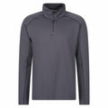 Regatta Professional RG365 gray long-sleeve pullover featuring a quarter-zip and high collar.